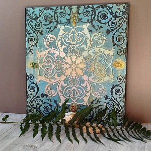 Трафарет - Путь Изобилия круг - Фотография интерьере 8