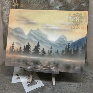 Набор трафаретов - Еловый лес